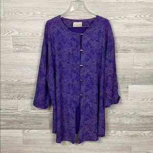 Pride & Joy Vintage Purple Print Long Tunic Blouse